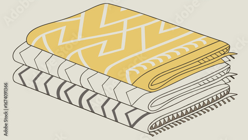Stack of Colorful Textiles.