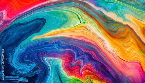 abstract marbled acrylic paint ink painted waves painting texture colorful background banner bold colors rainbow color swirls wave in procreate