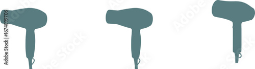 Teal Hair Dryers on White Background hairdryer beauty appliance