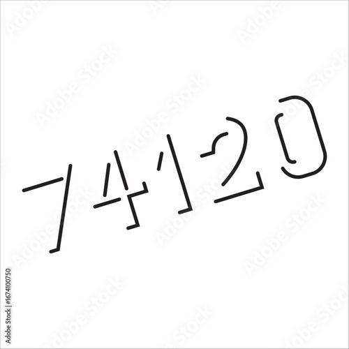 number icon in line style