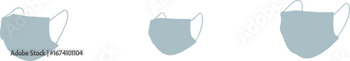 Three Medical Face Mask Icons protection health