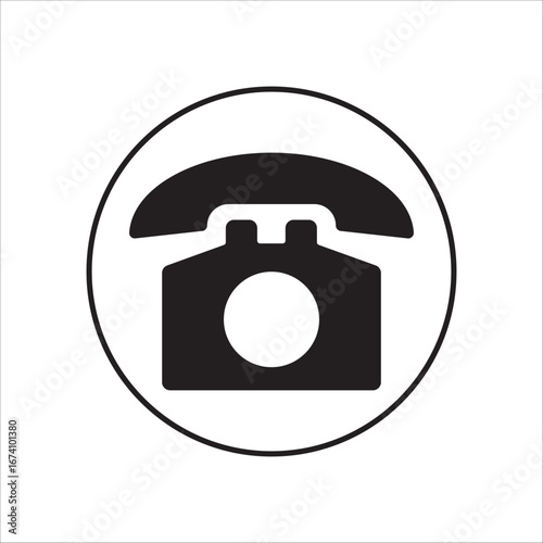 camera and telephone icon in flat style, camera icon vector illustration