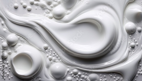 liquid white creamy texture with bubbles creates a modern and clean aesthetic design
