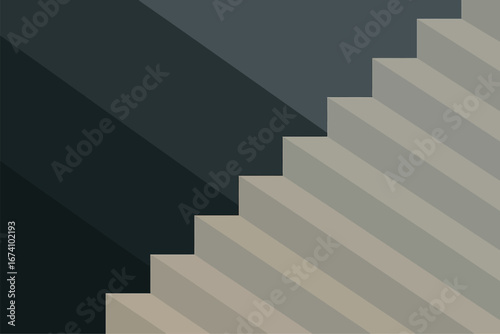 Minimalist Staircase Abstract Geometric Vector Background