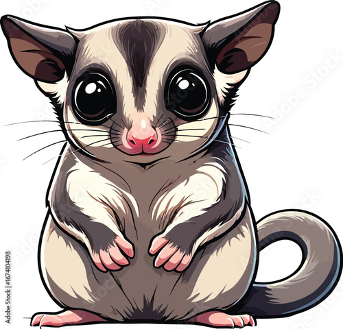 Cute cartoon a illustrator vector sugar glider