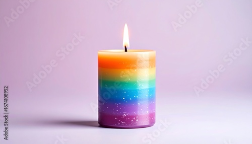 Rainbow candle flame
