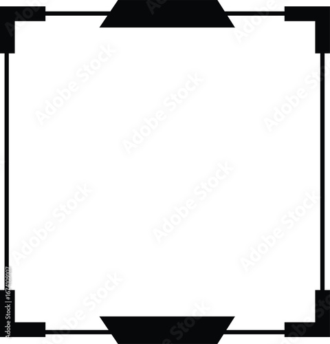 Scifi Square Game UI Border Reinforced Corners