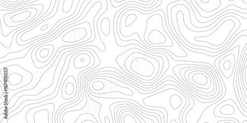Soft Geometric Map Design Incorporating grey white Topographical Lines, Sea Maps, and Mounted Area Spaces for a Clean White Background