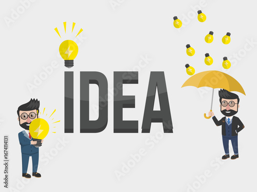 Business Man design Concept Vector Illustration Design with Flat Color Cartoon