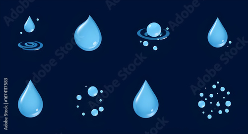 blue water drops, raindrop set, dew drops vector, water droplet collection, realistic water drops, glossy water drop, clear water droplet, liquid drops set, water drop illustration, aqua drop vector, 