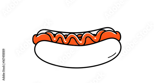 hot dog drawing, cartoon picnic food, hot dog simple cartoon, funny junk food character, classic hot dog drawing
