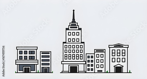 outline building vector, municipal building icon, modern architecture icon, house and building symbol, real estate development icon, tall tower vector, hotel building icon, government office vector, c