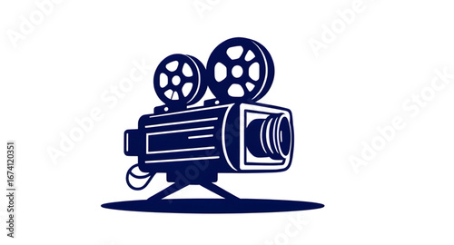 retro film reel, cinematography icon, old film camera, film strip, clapperboard and reel, filmmaking tools, movie projector, vintage cinema reel, camera with film, recording camera, cinema equipment, 
