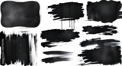 ink brush set, grunge brush strokes, abstract paint strokes, black ink strokes, dry brush strokes, paint stroke texture, black paint marks, brush stroke set, hand drawn strokes, acrylic paint strokes,