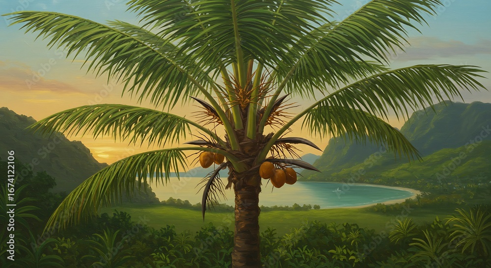 Fototapeta premium Coconut in Culinary and Artistic Contexts – Tropical Inspirations