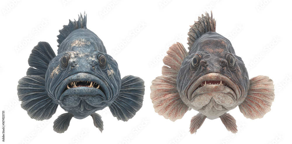 Fototapeta premium Realistic 3D Render of Isolated Fish on Transparent Background