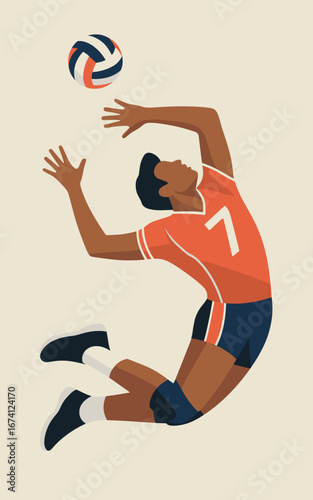 Pallavolista 001 Figure Sportive - Collezione Retro Moderna