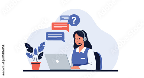 Customer support representative engages with clients providing expert assistance and information effectively