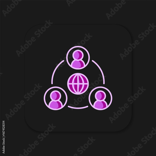 Filled outline Meeting icon isolated on black background. Business team meeting, discussion concept, analysis, content strategy. Presentation conference. Flat filled outline style with shadow. Vector