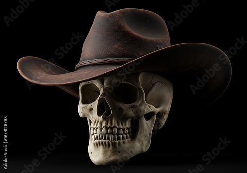 Last Ride: A 3D Skull in Leather
