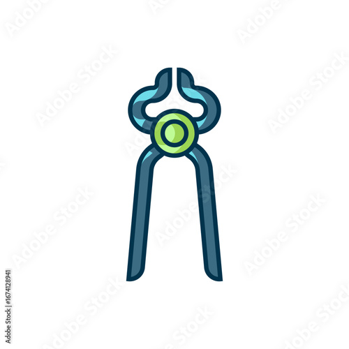 Filled outline Blacksmith pliers tool icon isolated on white background. Flat filled outline style with shadow. Vector