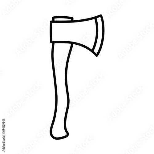 Simple line drawing of an axe vector illustration for versatile graphic design applications white background