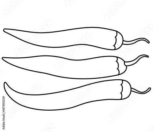 cute cartoon hand drawn vector chilly outline.