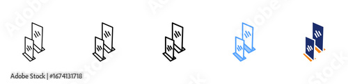 Acrylic Icon Different Style Outline Collection Set 