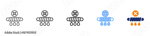 No Wring Icon Different Style Outline Collection Set 