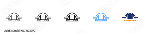 Thinning Cloth Icon Different Style Outline Collection Set 