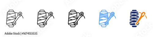 Thread Icon Different Style Outline Collection Set 