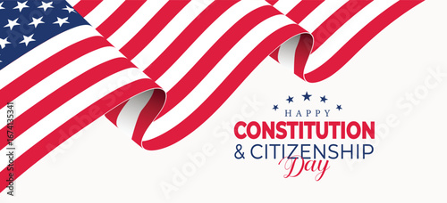 Happy Constitution and citizenship day United States Of America background vector illustration