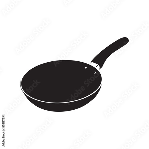 Black and White Skillet Simple Kitchenware Design Element