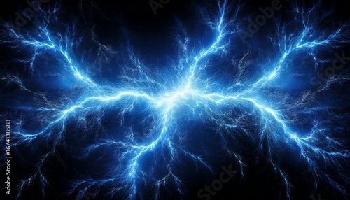 Wallpaper Mural electric blue lightning bolt overlay the dark background representing energy power and natural force Torontodigital.ca