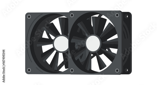 Dual cooling fan concept for modern computer hardware design