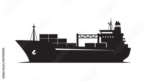 Cargo ship icon design template vector illustration, isolated.