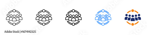 Organization Icon Different Style Outline Collection Set 