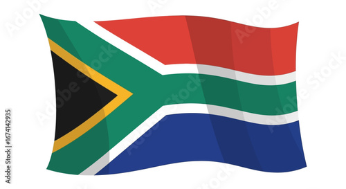 South African Flag vector. A Colorful Symbol of Unity and National Pride - Vector Illustration