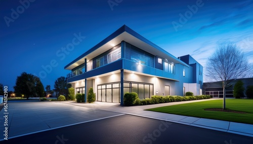 Wallpaper Mural urgent care facility illuminated at night providing emergency medical services for community health and safety Torontodigital.ca