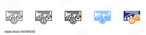 Business Plan Icon Different Style Outline Collection Set 