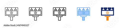 Billboard Icon Different Style Outline Collection Set 