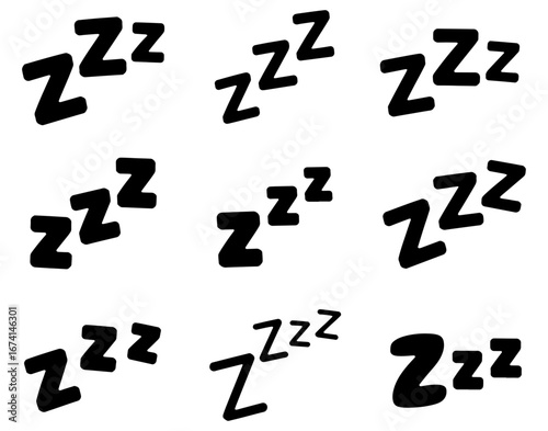 set of zzz icons