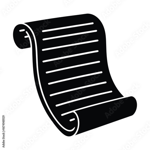 scrolling paper silhouette vector illustration design
