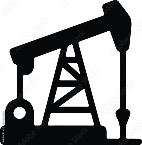 Illustrator Vector Oil pump jack industrial equipment drilling silhouette