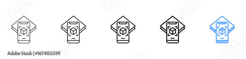 Augmented Reality Icon Different Style Outline Collection Set 