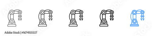 Robotics Icon Different Style Outline Collection Set 