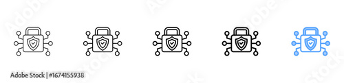 Cybersecurity Icon Different Style Outline Collection Set 