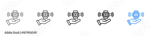 Wearable Tech Icon Different Style Outline Collection Set 