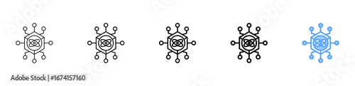 Quantum Cryptography Icon Different Style Outline Collection Set 