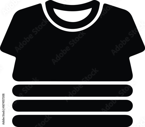 Illustrator Vector stack of t shirts clothing minimal silhouette
